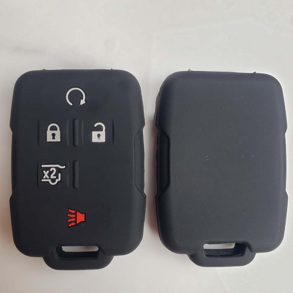 Silicone Key Cover Case Keyless Protector Fob Remote Wallet For Gmc Yukon Sierra 1500 Chevrolet Suburban Tahoe 5 Buttons