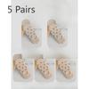 5 Pairs of  Women's Summer Thin Bow Mesh with A Shallow Mouth and Invisible Breathable Boat Socks