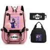 Peripheral Printed Backpack Leisure Student School Bag Pencil Bag Lunch Bag Set