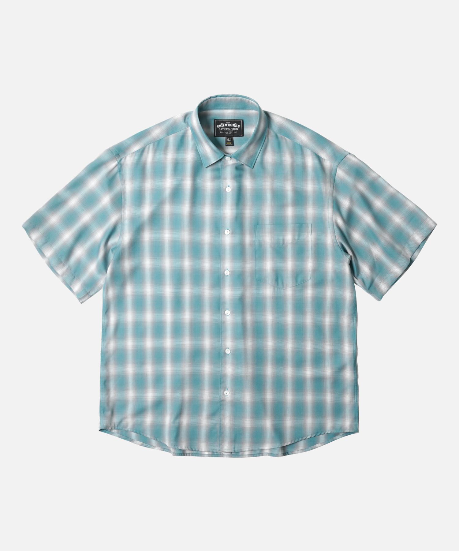 Prism Works Ombre Check Relaxed Half Shirt _ Mint Mint/L