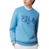FILA X V&A Collaboration Morgan Series Floral Bird Pattern Crew Neck Pullover Casual Knit Sweatshirt Men sweatshirt Cyan F11M418201F-BU
