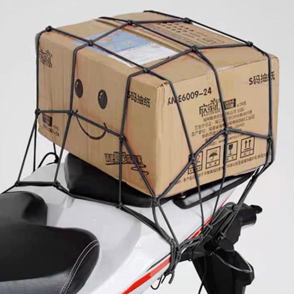 Motorcycle Net, 40X40 Travel Net, Luggage Net, Cargo Net with Hooks, Elastic to Prevent