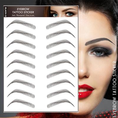 Water-based Hair-liked Authentic Eyebrow Tattoo Sticker Makeup Stickers Lasting False Long Eyeb M2O5
