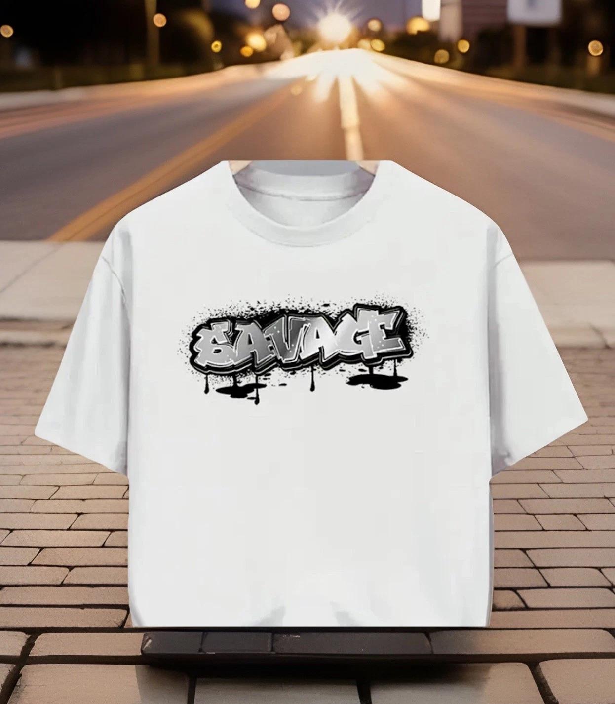 T Shirt Mens Large with Savage Logo Skateboard White Gift S