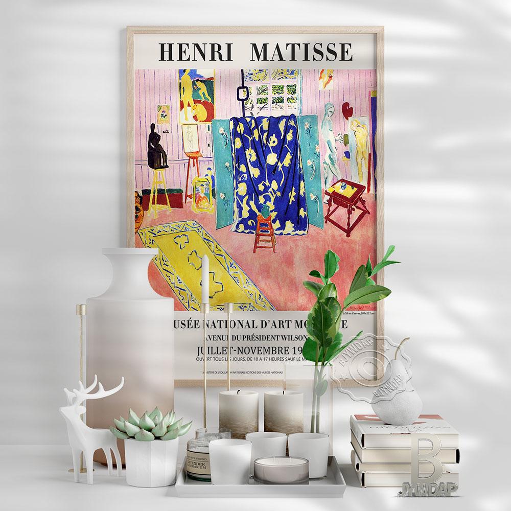 Henri Matisse Museum Exhibition Poster, Les Pivoines Oil Painting, Matisse Colours Abstract Wall Picture, Living Room Wall Decor No Frame