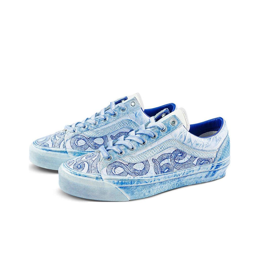 Vans LX Old Skool 36 Rok Hada Pohodlné Skate boty s nízkým svrškem Unisex tenisky Bílá Modrá VN000D57CDA