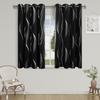 1Pc High Precision Silver Embossed Wave Pattern Blackout Curtain, Window Curtains For Living Room Bedroom Kitchen Home Decor