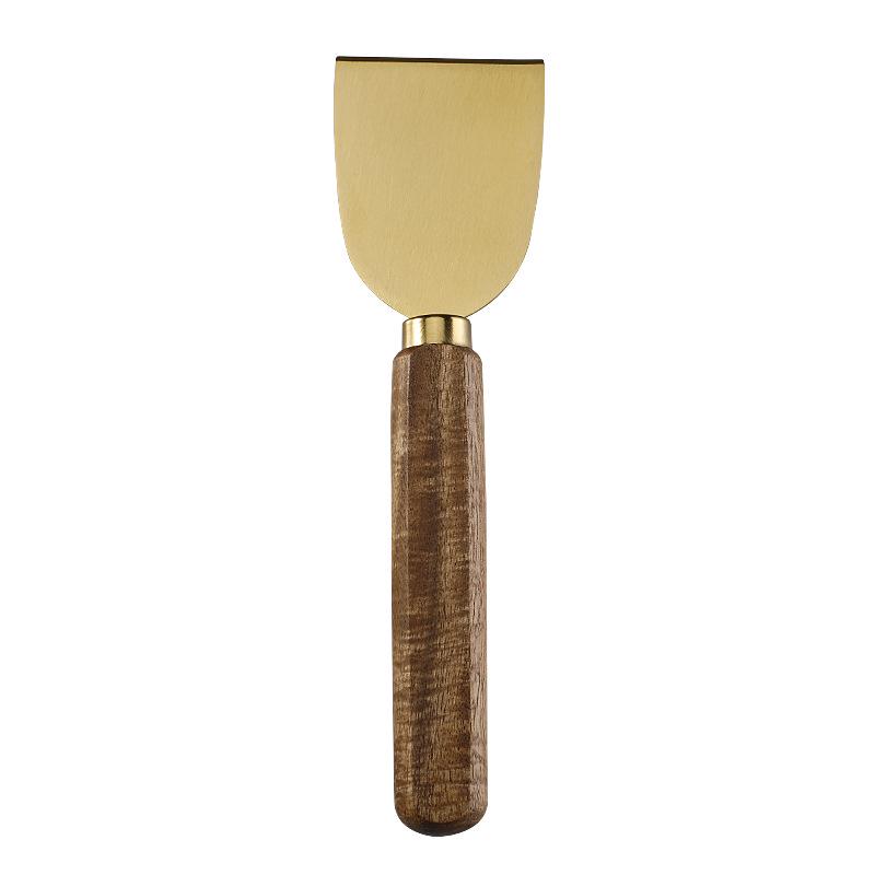 Stainless Steel Cheese & Butter Knife Set with Acacia Wood Handles