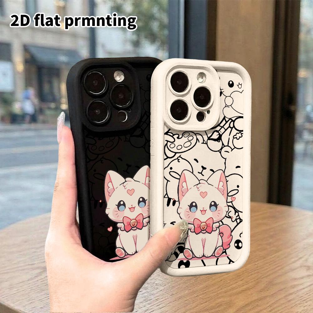 Phone Case: 2D Flat Design, Suitable for iPhone 18, 17, 16, 15, 14, 13 Pro Protective Case, Pink Bow, Perfect Christmas and Halloween Holiday Gift