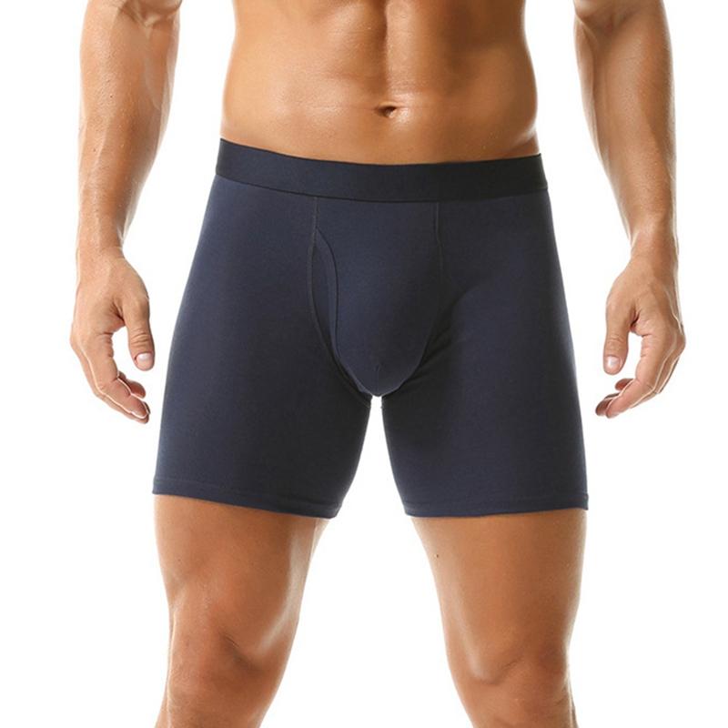 Men's Large Size Breathable and Comfortable Cotton Boxer Antibacterial Mid-Rise Solid Color Panties
