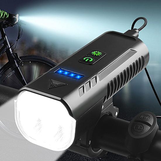 Bicycle Front Light Super Bright USB Rechargeable Quick Release Power Display High Decibel Horn Night Lighting Life Waterproof