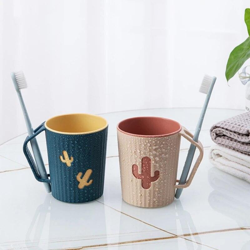 Kubek na szczoteczkę do zębów Cartoon Cactus Double Thicked dla dorosłych i dzieci