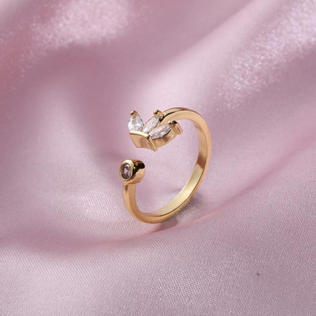 Ins Tide Adjustable Stainless Steel Rings For Women Simple Temperament Engagement Wedding Rings Fashion Jewelry Wholesale 2022