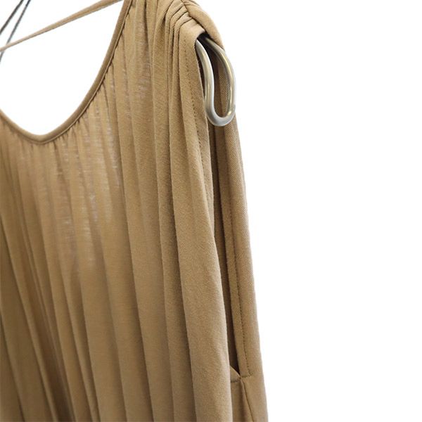 Eimy Istoire No Sleeve Open Back, Volume Pleated Long Dress S Brown Women Used