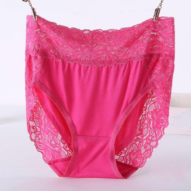 Large Size M-3XL Modal Panties High Waist Women Sexy Lace Underpants Female Briefs Underwear 11 Colors