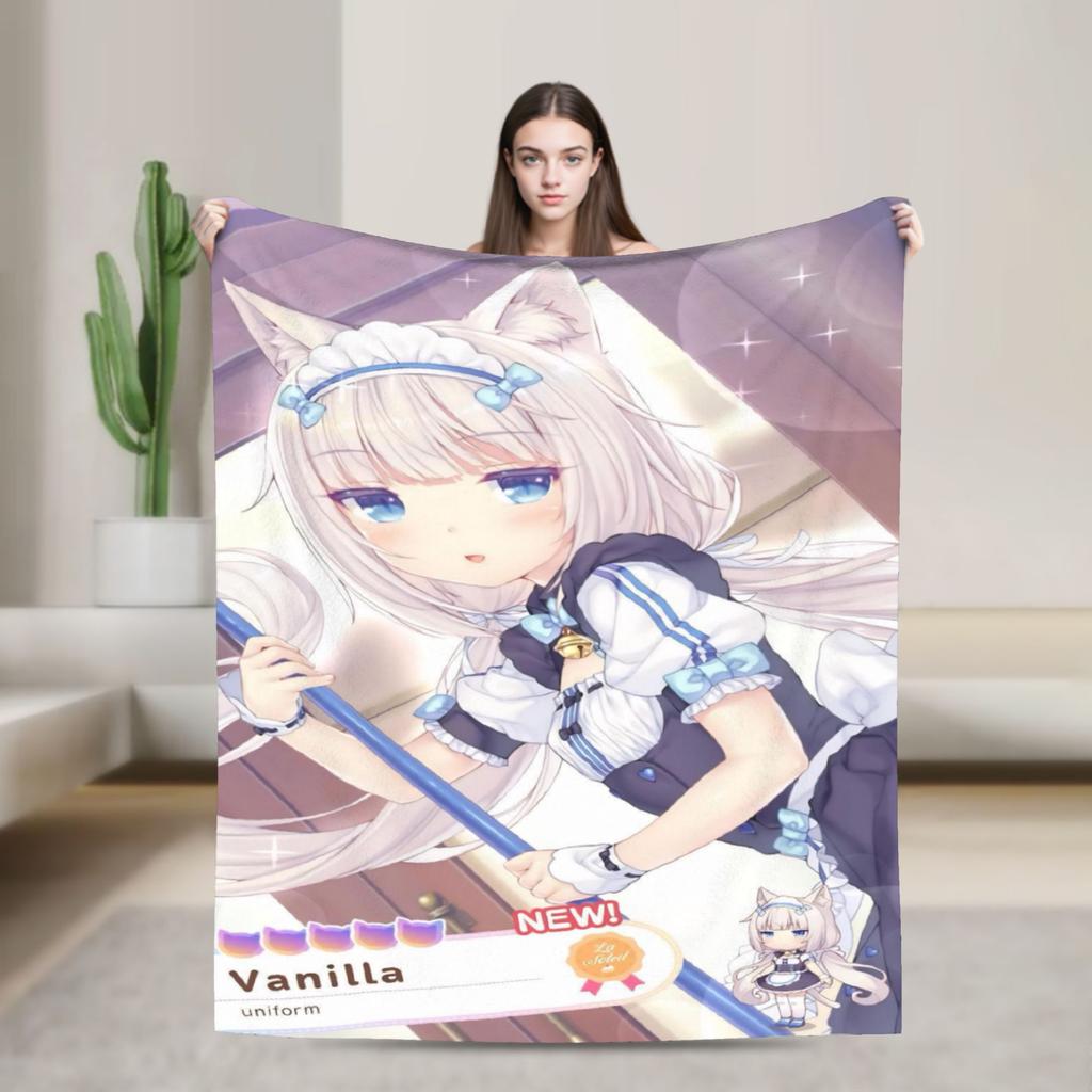 Anime N-Nekopara Stuff Blanket Ultra-Soft Coral Fleece Plush  Throw Blankets Relax Rug Piece