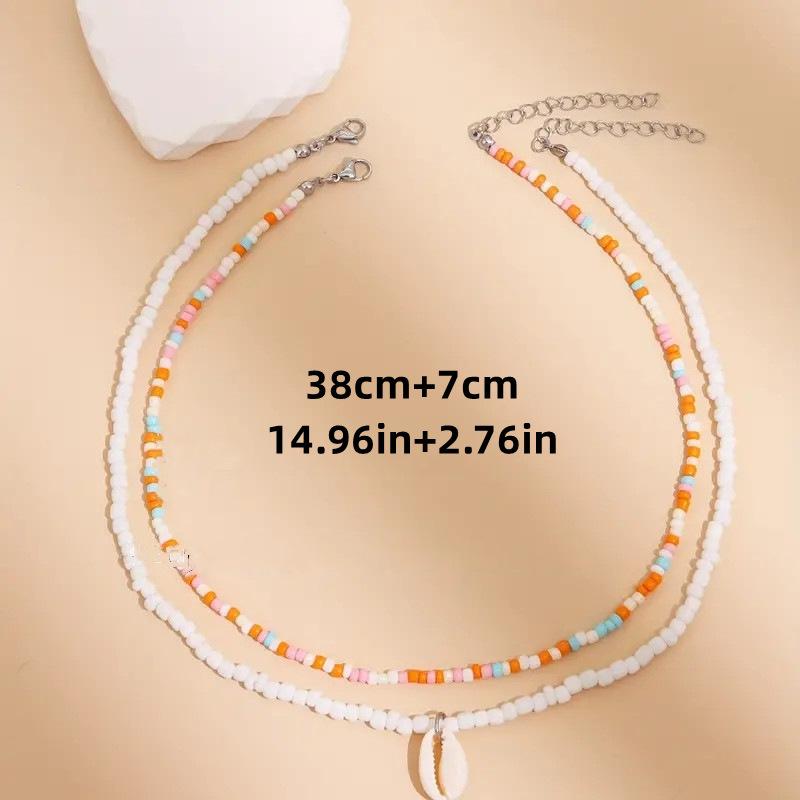 Handmade Sea Shell Necklace for Women Summer Bohemian Adjustable Natural Shell Collar Choker Necklaces