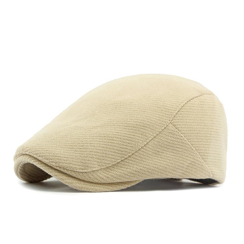 Woolen Hat Women's Autumn Winter Beret Peaked Cap Retro Paintsman's Hat Men's Solid Color Forward Hat