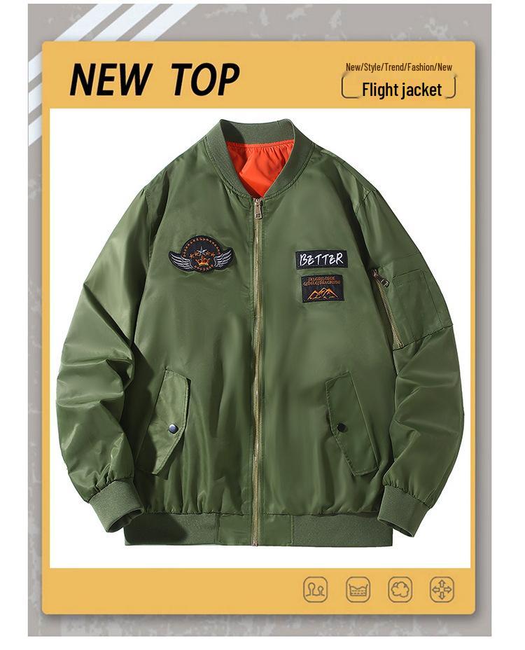Plus Size MA-1 Flight Jacket XL - Casual Windbreaker Baseball Uniform Air Force Coat