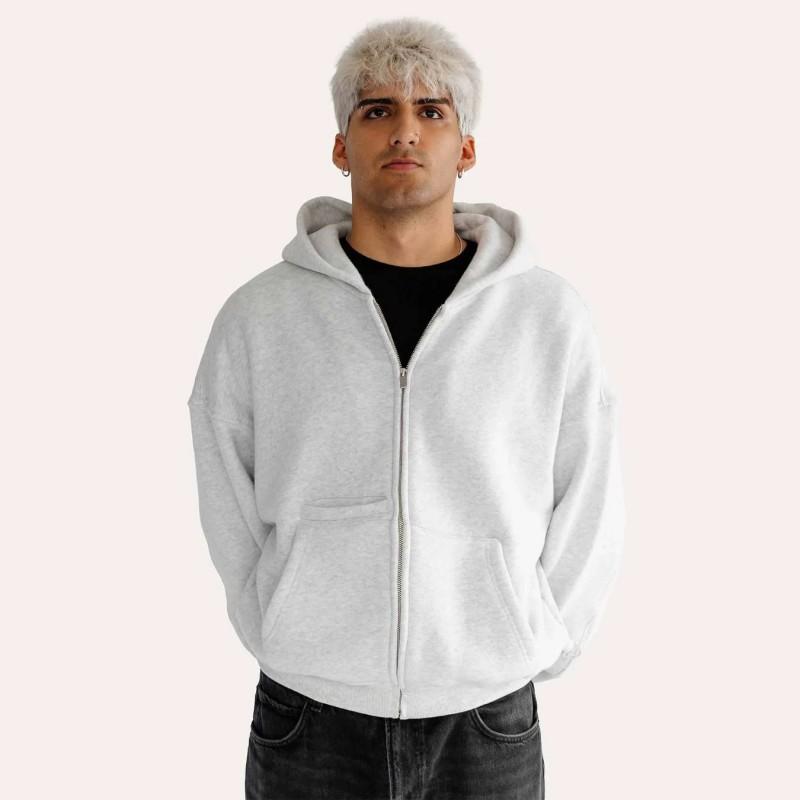 Y2K American Vintage Basic Zip-Up Hoodie Pants Set Unisex Casual Solid Color Streetwear