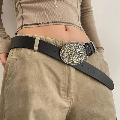 2024 Zeitgenössischer D-Schnallen Damen Gürtel mit dekorativem Metallverschluss für mühelosen Stil