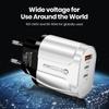 Universal Charger: Compatible with US, EU, UK, AU Specs, Original Power Adapter with 1 USB + 2 PD Ports