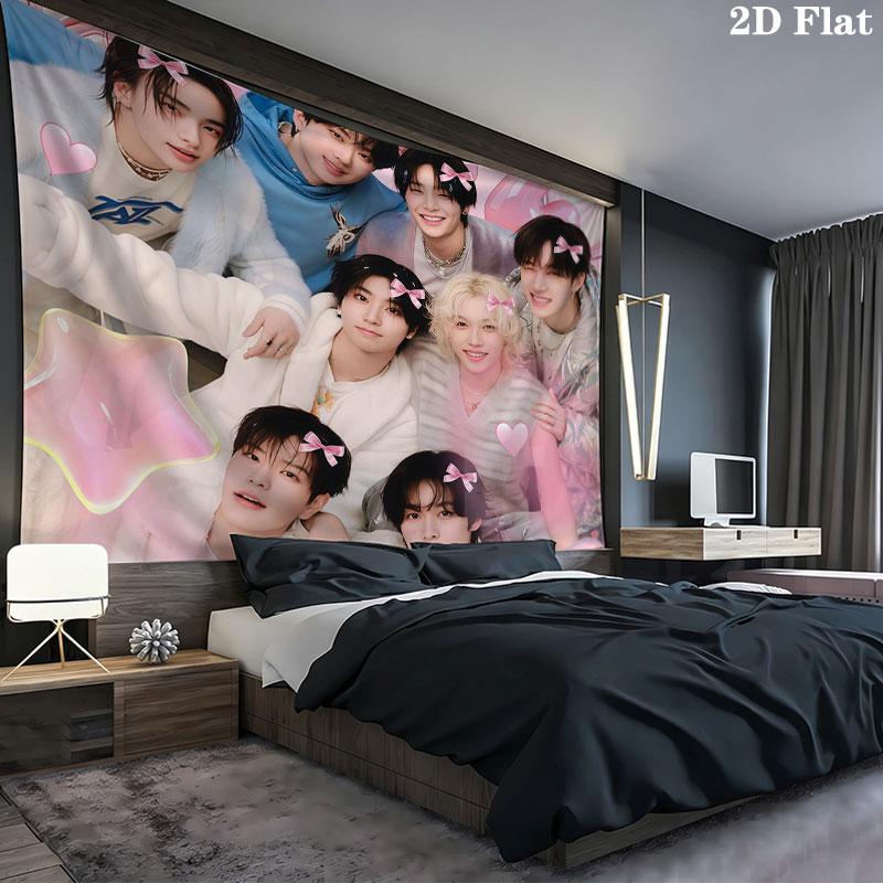 SKZ Wall tapestry, aesthetic printed fabric blanket, suitable for bedroom, living room, and home decor.