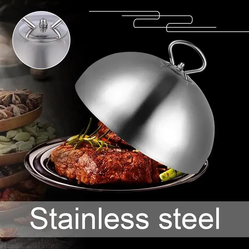 Dome Burger Cover Melting Cheese Covers Griddle Cloche Food Plate Press Features Basting Helper Steel Stainless Protection Domes