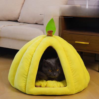 Pompoen Nest Kattenmand Hondenhok In de Winter Warm en Koude Slaapmat Plus Fluweel Verdikt Huisdier Herfst en Winter Mand Universeel voor Alle Seizoenen