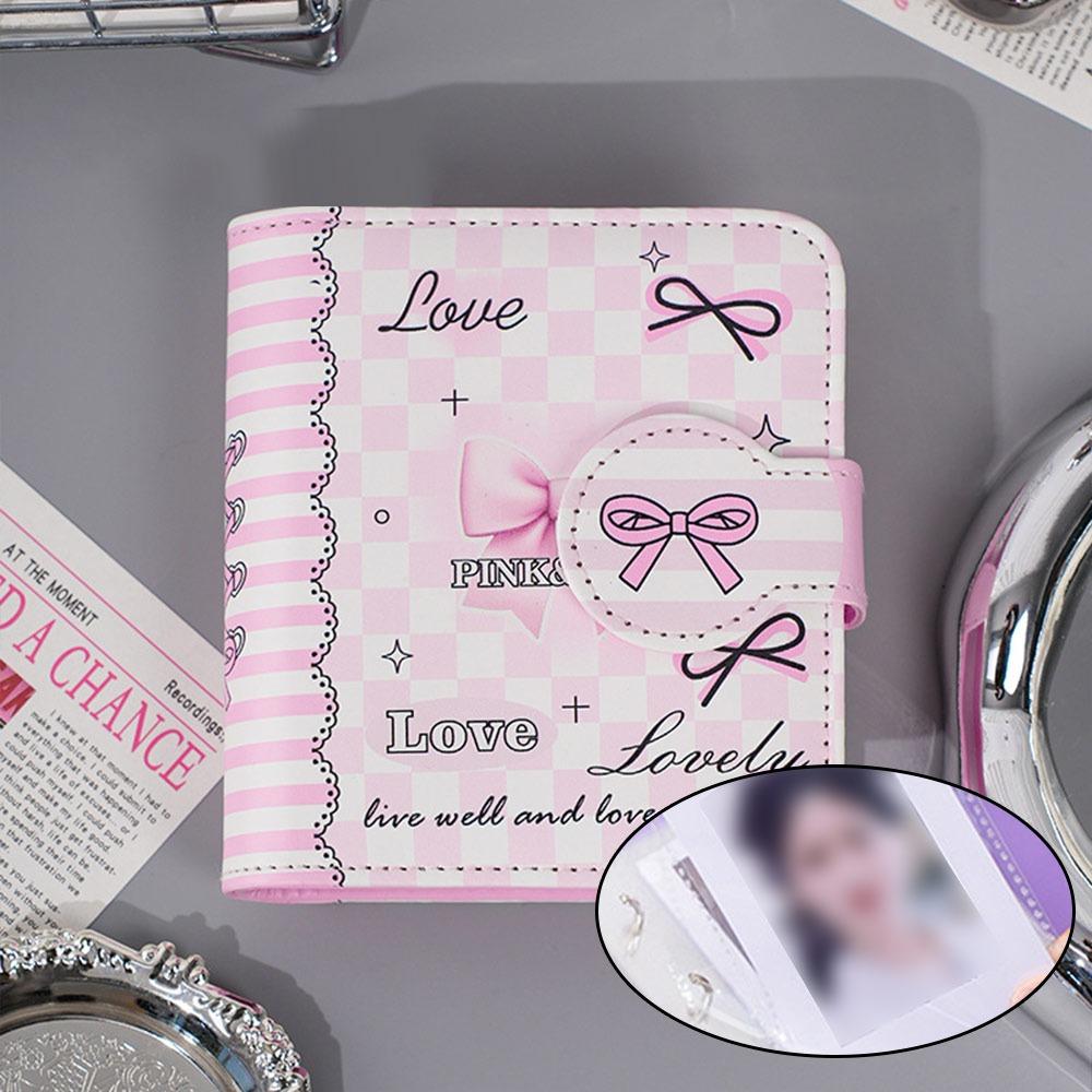 

Книга для хранения карточек из мультфильмов 20 карманов Держатель для фотокарточек Милый бантик Фотоальбом Коллекция карточек розовый