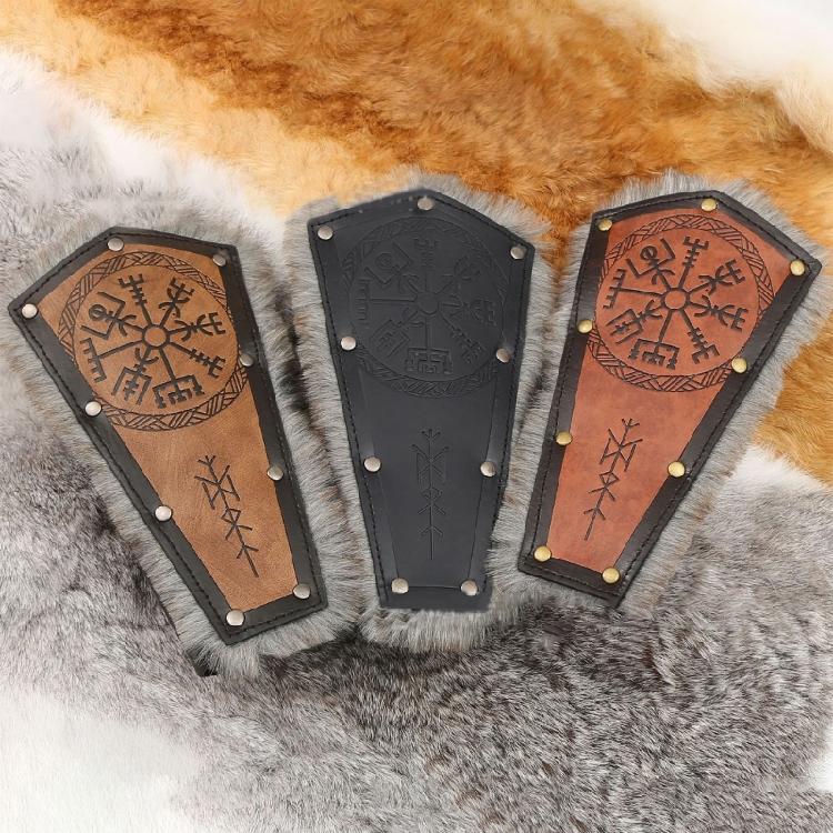 PU Arm Protectors Masquerade Party Dress Up Arm Guard Embossed Totem Arm Bracers Roleplaying Costume Armwear