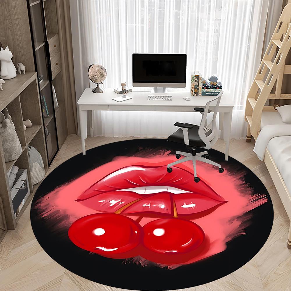 1pc Lips Cherry Chair Carpet for Office - Durable, Ideal for Chair Mats, Stylish & Functional Decorative Rug yy260203097