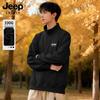 JEEP SPIRIT Men's Stand-Collar Half-Zip Fleece Sweatshirt