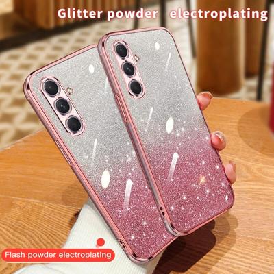 Pokovovací třpytivý obal 2 v 1 pro Samsung Galaxy A54 A34 A24 A14 A15 A05 A04 A53 A52 A23 A13 Silikonový zadní kryt Bling Protect