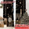 2D Flat Printing  2pcs Golden Celebration(4) Modern Contemporary Curtains Durable Polyester Curtains Decorations Inside for