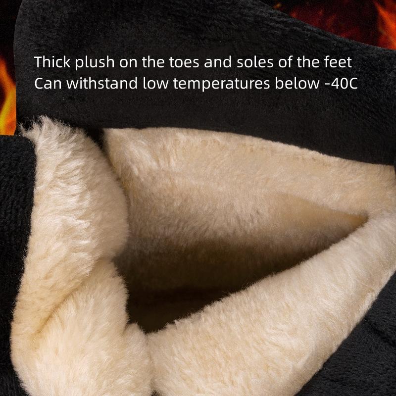 Men Snow Boots Waterproof Non Slip Plush Thick Warm Cold Resistant Rotating Buttons Winter Outdoor