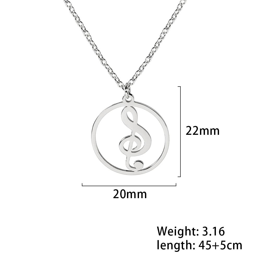 Music Guitar Pendant Necklace for Women Men Stainless Steel Gold Microphone Accordion Neck Chain Jewelry Gift