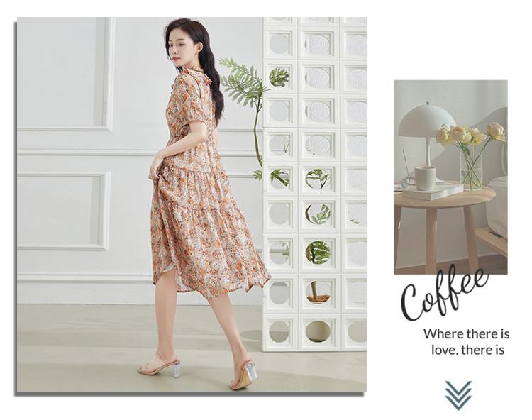 Summer Fashion V-neck Short-sleeved Long Dress with Temperament for Aging Women