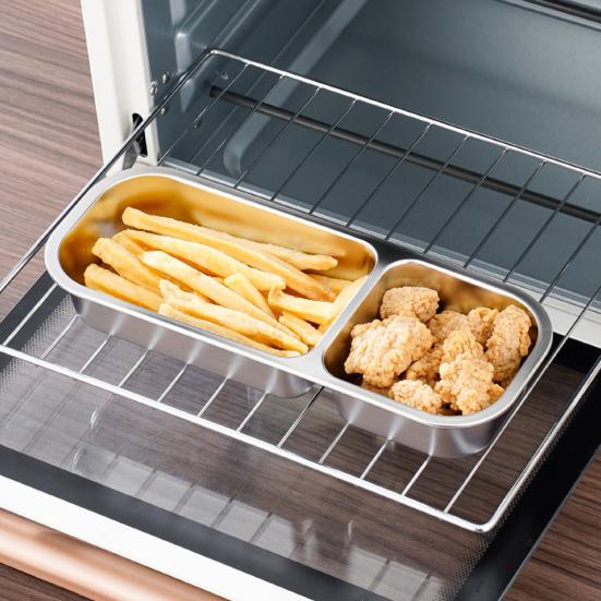 Stainless Steel Snack Containers Reusable 3 Compartment Condiment Box with Lids Food Storage Sauce Cups for School Travel