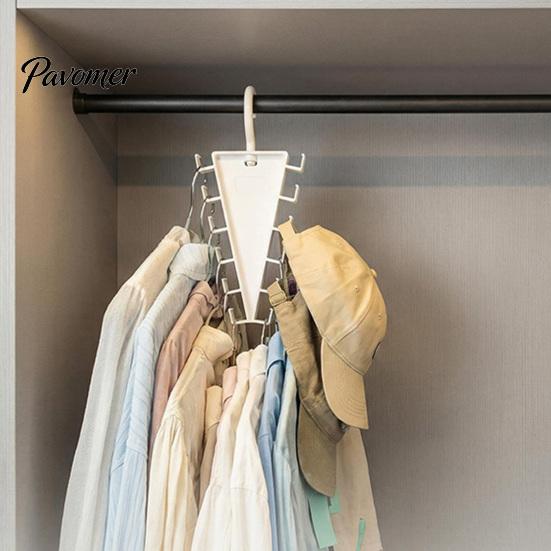 360 Degree Rotating Hook V Shaped Double-Sided Closet Organizer, Multi-Layer Vertical Hanger, with V-shaped Double-sided Hanger 12 Non-Slip