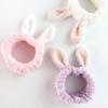 Face Wash Headbands for Women Girls Cute Rabbit Ears Hairbands Makeup Headwrap Coral Fleece Bunny Spa Head Bands Skincare Hair Accessories