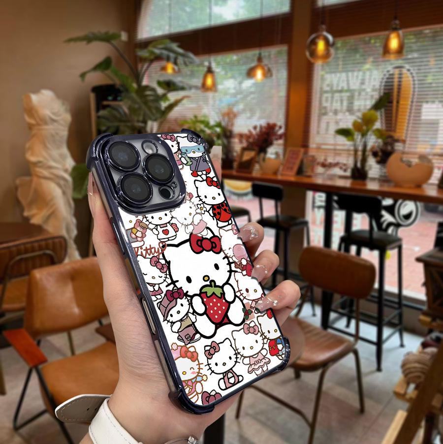 Sanrio Electroplated Black Phone Case, Compatible with Apple 14PM