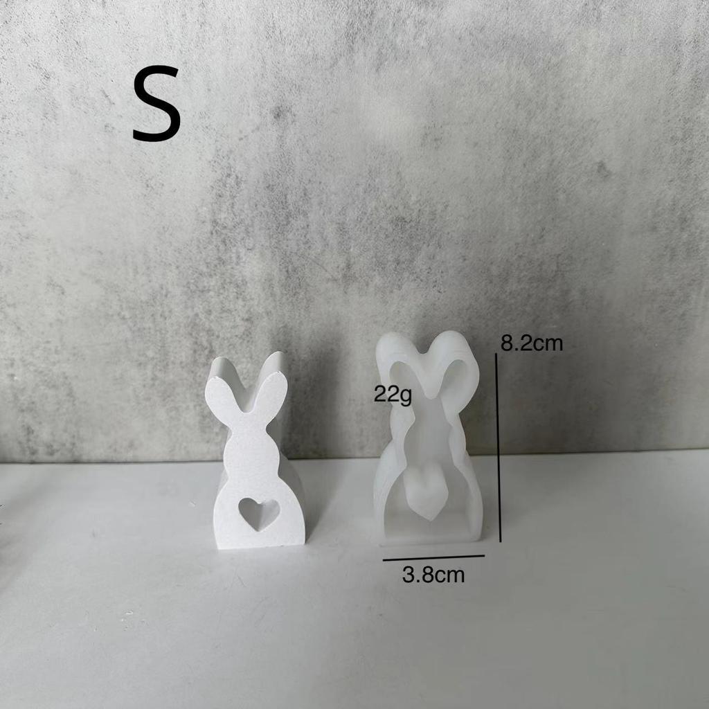 Easter Series Cute Rabbit Candle Silicone Mold Gypsum Car Mounted Incense Expanding Gypsum Decoration Mold Easter Aromatherapy Candle Mold