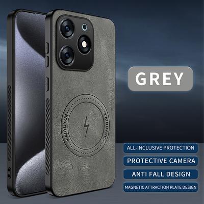 Pro Tecno Spark 20 Luxusní Matný Kožený Kryt na Telefon z Cortexu Pro Tecno Spark 20C Nárazuvzdorný Silikonový Magnetický Ochranný Kryt