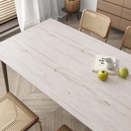 VEELIKE Wood Grain Wallpaper Sticker, 40cm x 3m, Durable DIY Wood Grain Sheet, Milk White, Peelable, Scandinavian Style, Rental Friendly, Cuttable, Oi