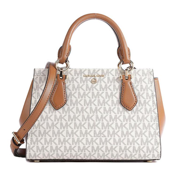 

Michael Kors Mk Сумка через плече Логотип Літерний значок Покритий полотно Маленька сумка-відро Середня жіноча сумка Золотий Слонова кістка Коричневий 32F2G6AC1B-149 Basic Set (Bag+Dust Bag)