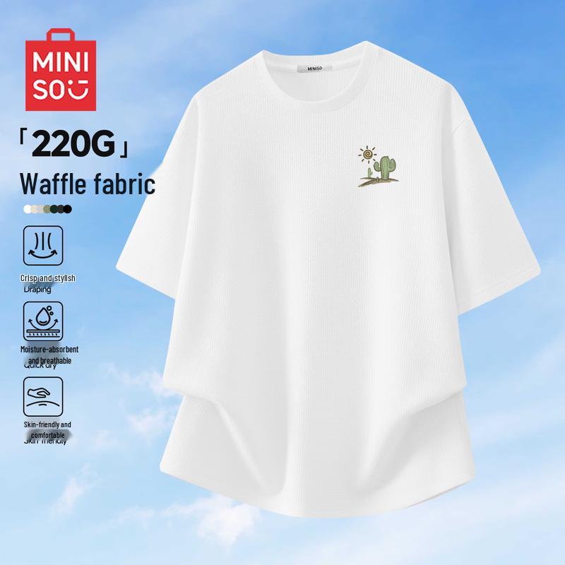 MINISO Men s Heavyweight Waffle T-Shirt 4XL