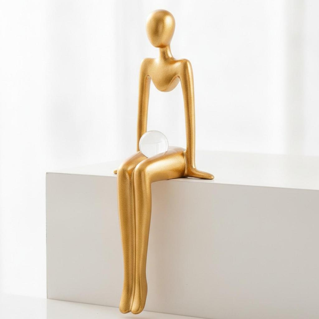 Low-Maintenance Modern Art Human Figurine Sturdy Sculpture Compact
