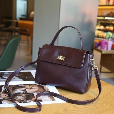 Women's 2026 Fashion Cowhide Handheld Square Bag – Versatile Mirror Surface Single Shoulder & Crossbody Bag