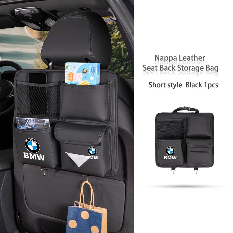 Car Multi-Pocket Hanging Back Seat Storage Bag Anti Kick Pad Accessorty For BMW E30 E34 E36 E39 E46 E52 E53 E60 E61 E62 E70 E71